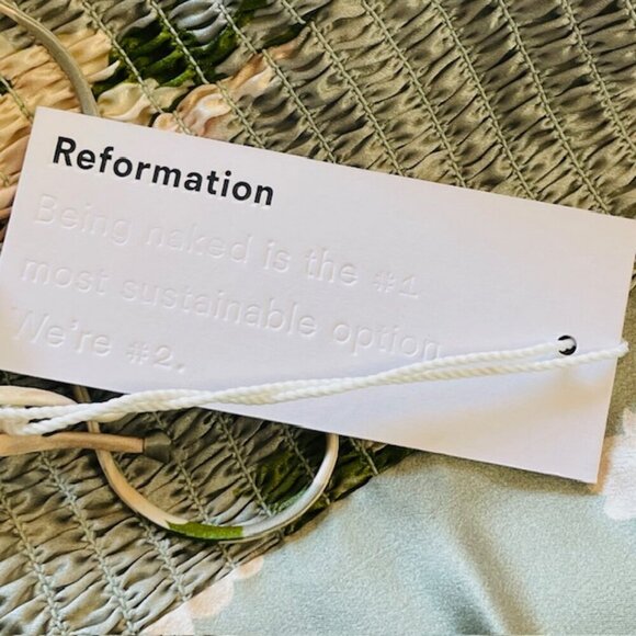 Reformation Marguerite Floral Silk Midi Dress Tarragon Size 2 Cocktail Party NWT - Picture 13 of 14